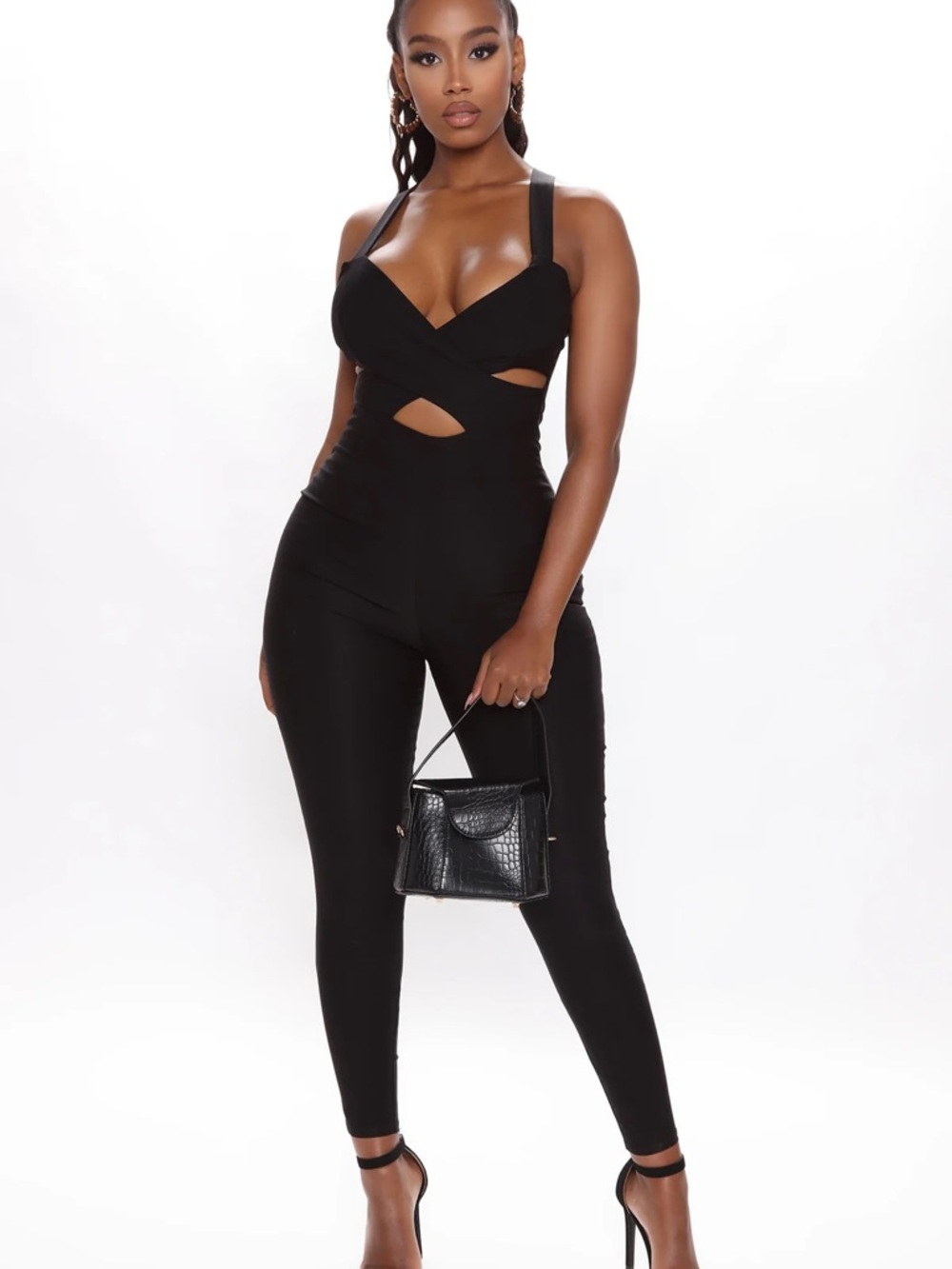 Fashion Nova Sexy Innocence Skinny Leg Jumpsuit Black Size M - Picture 2 of 8